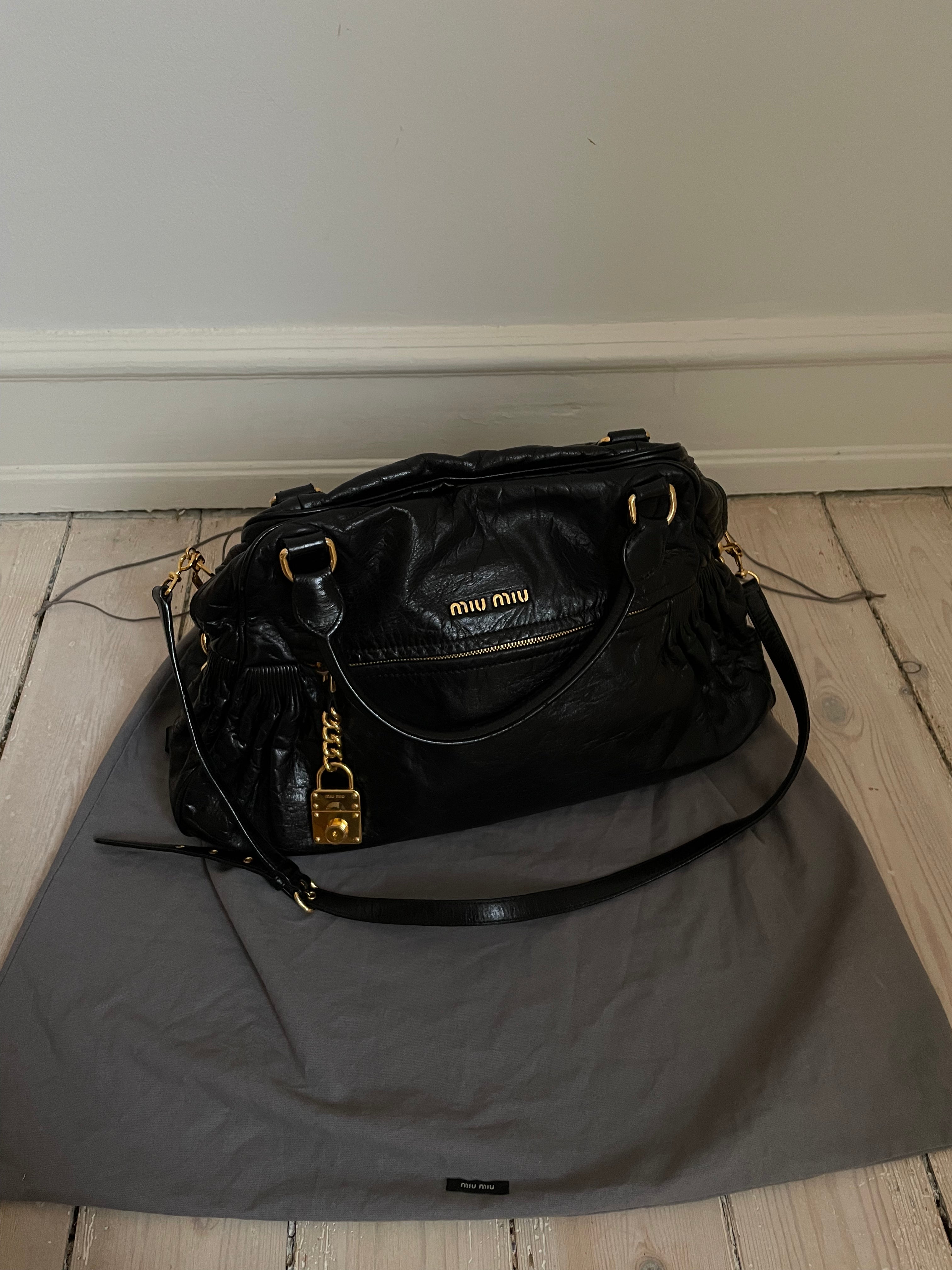 Miu Miu black nappa leather bag in a great condition.