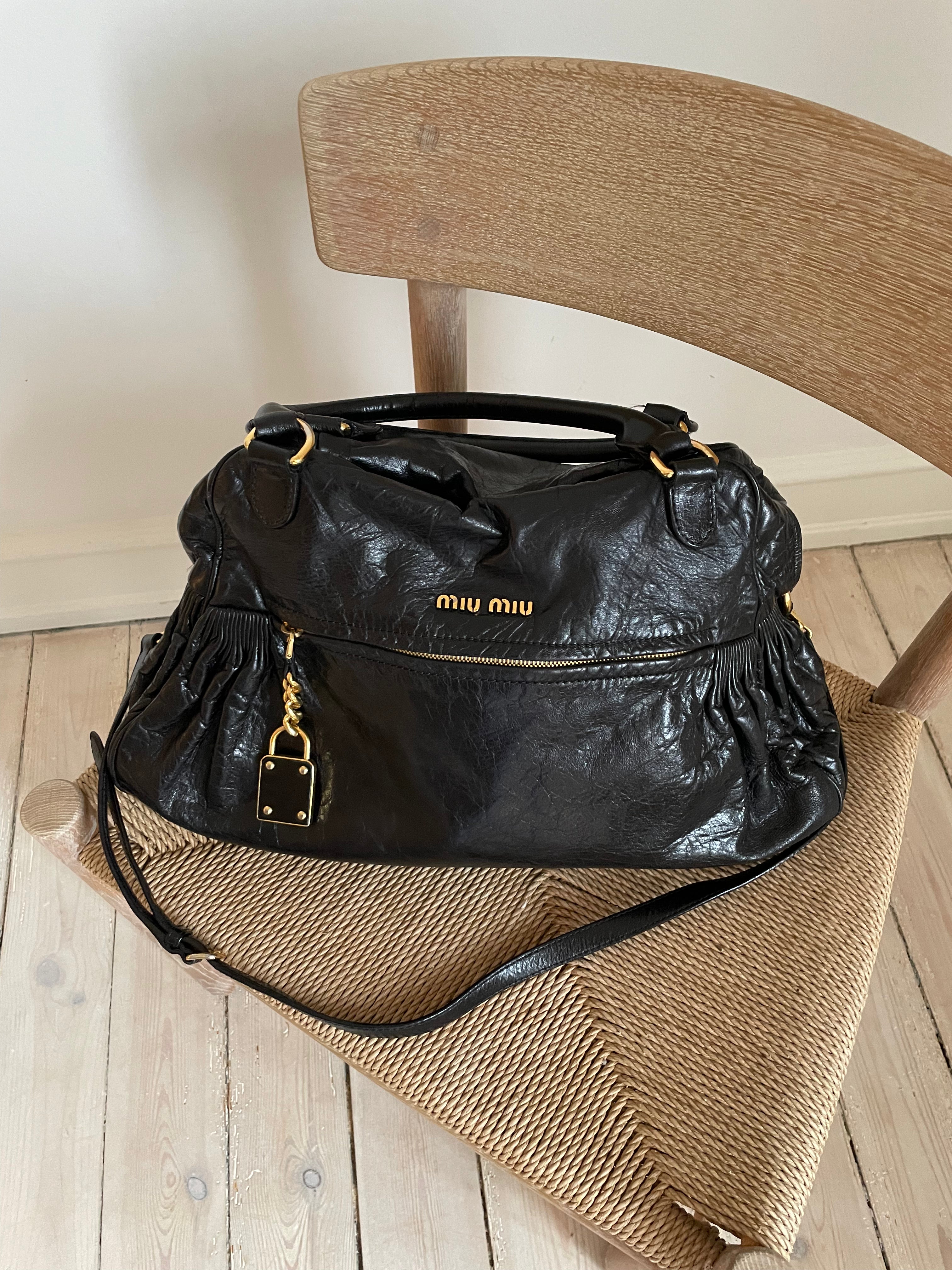 Miu Miu black nappa leather bag in a great condition.