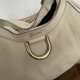 Beautiful white Gucci Abby shoulder bag with gold hardware. 