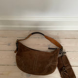 Coach suede bag with attached pouch